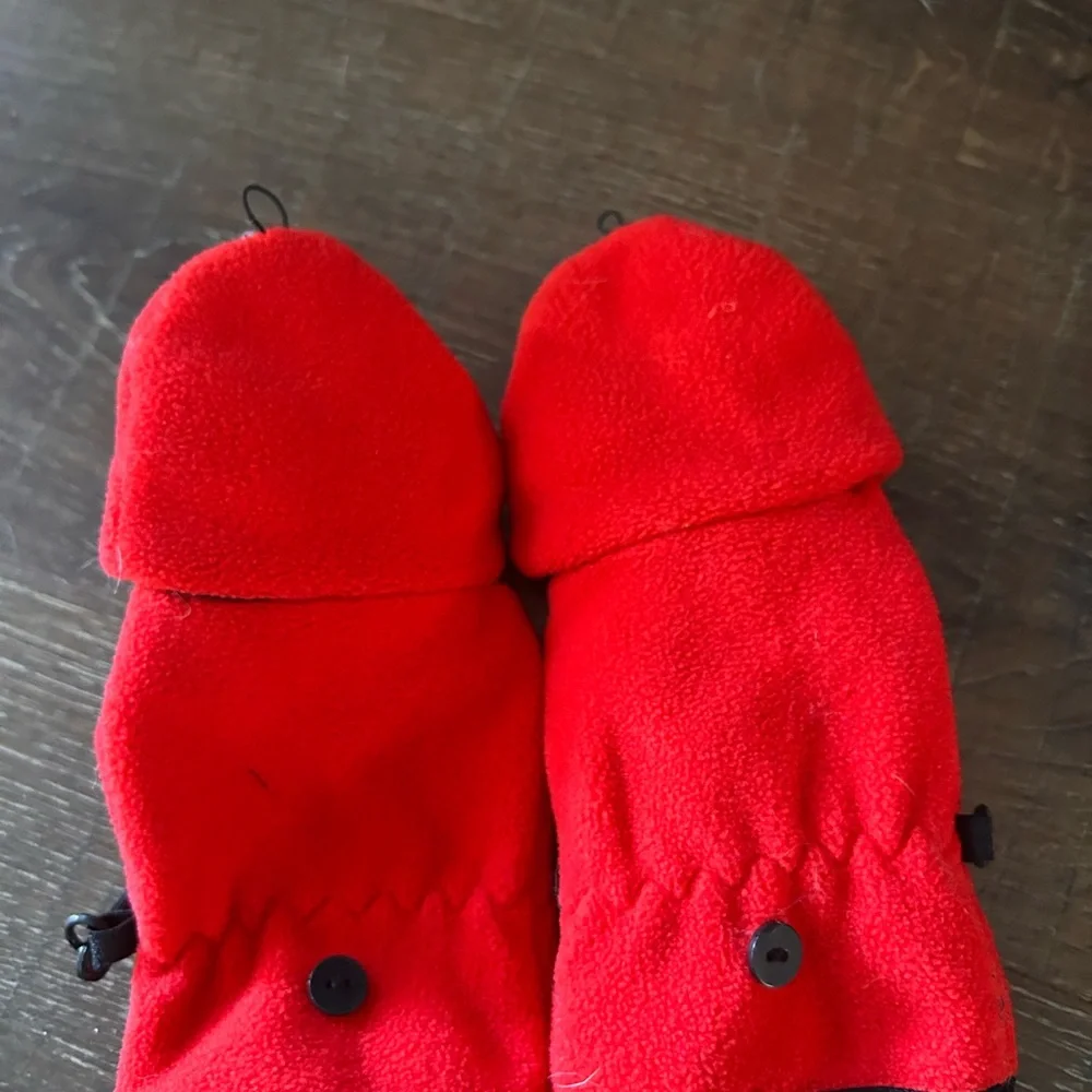 Kids Red and Blue convertible Fingerless mittens/ gloves - 2 pairs